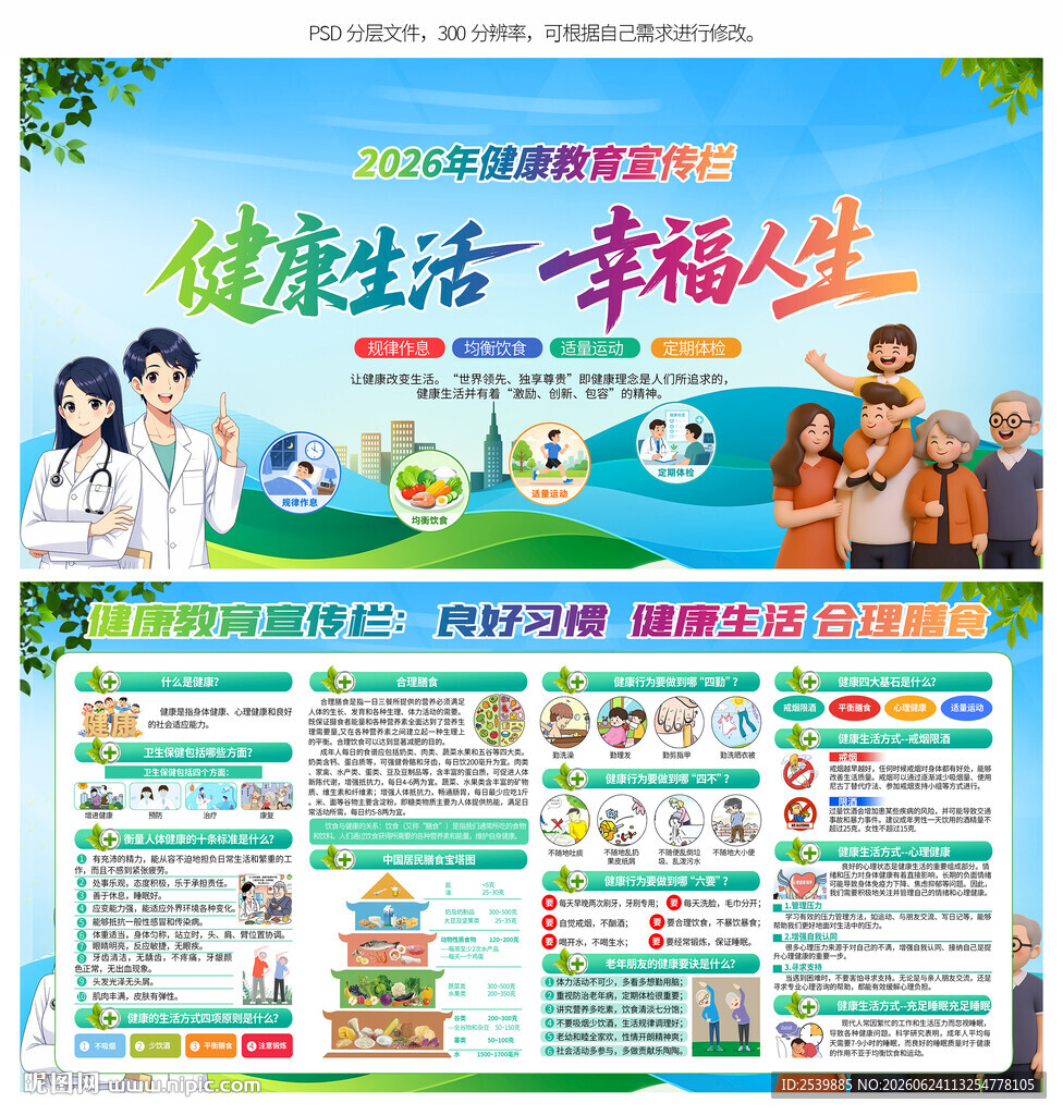 2026全民健康素养宣传月展板