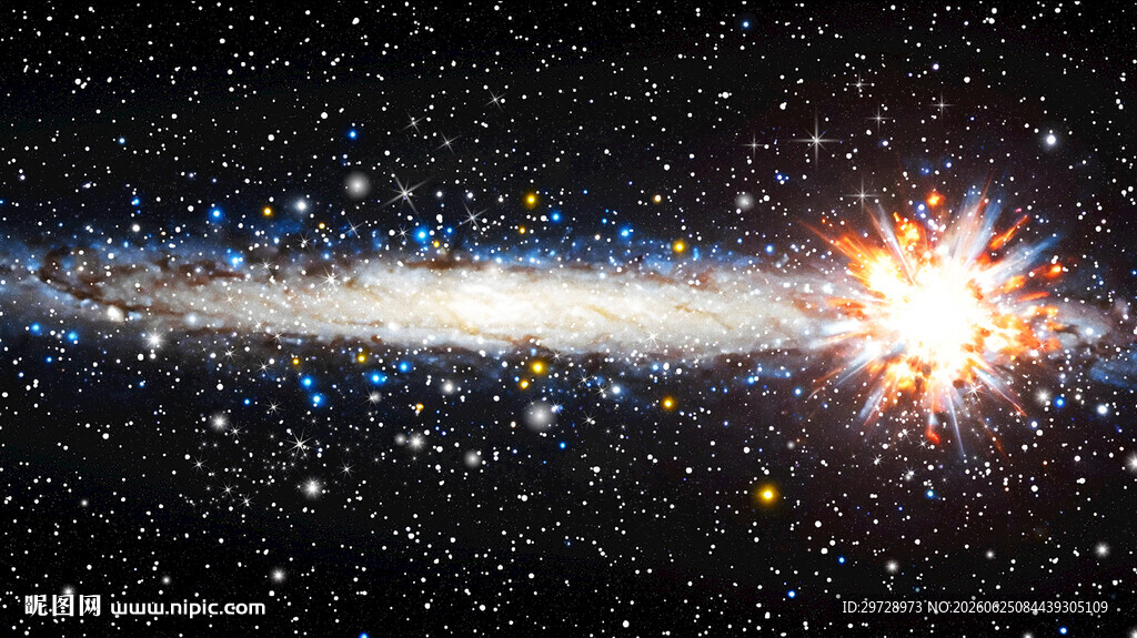 绚丽璀璨光芒星空