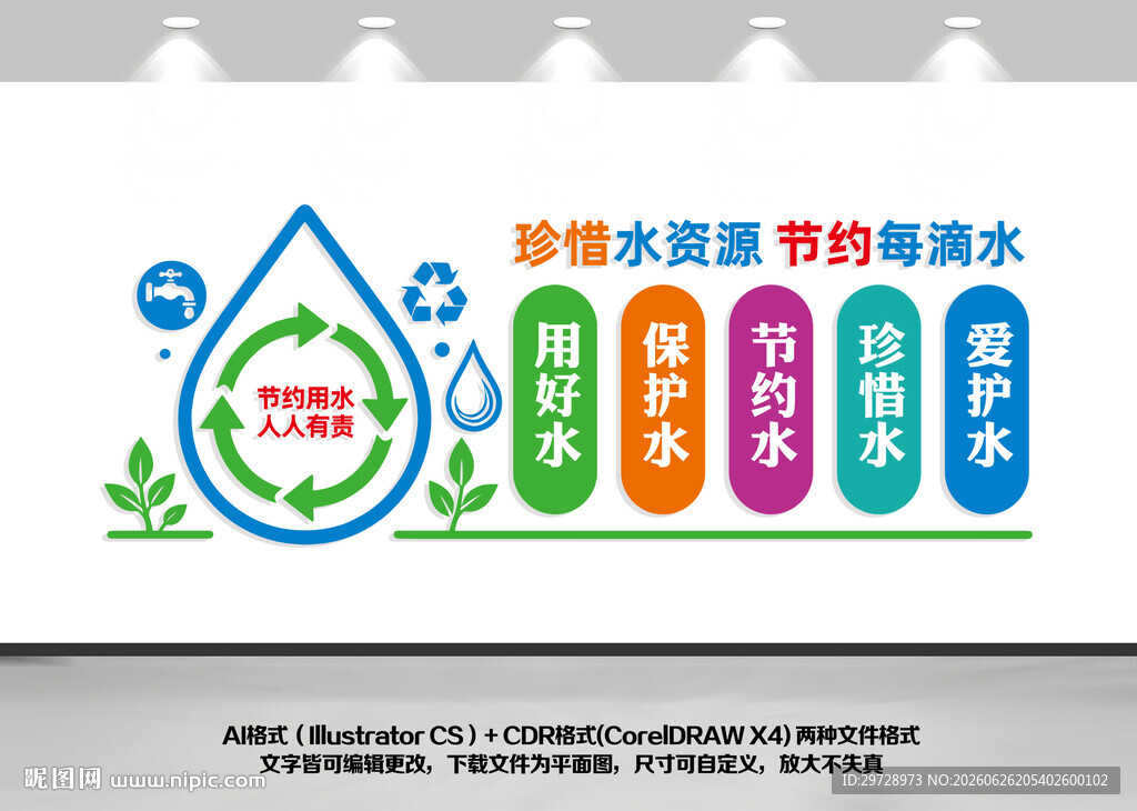 珍惜水资源文化墙