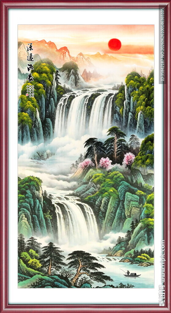 竖幅山水画
