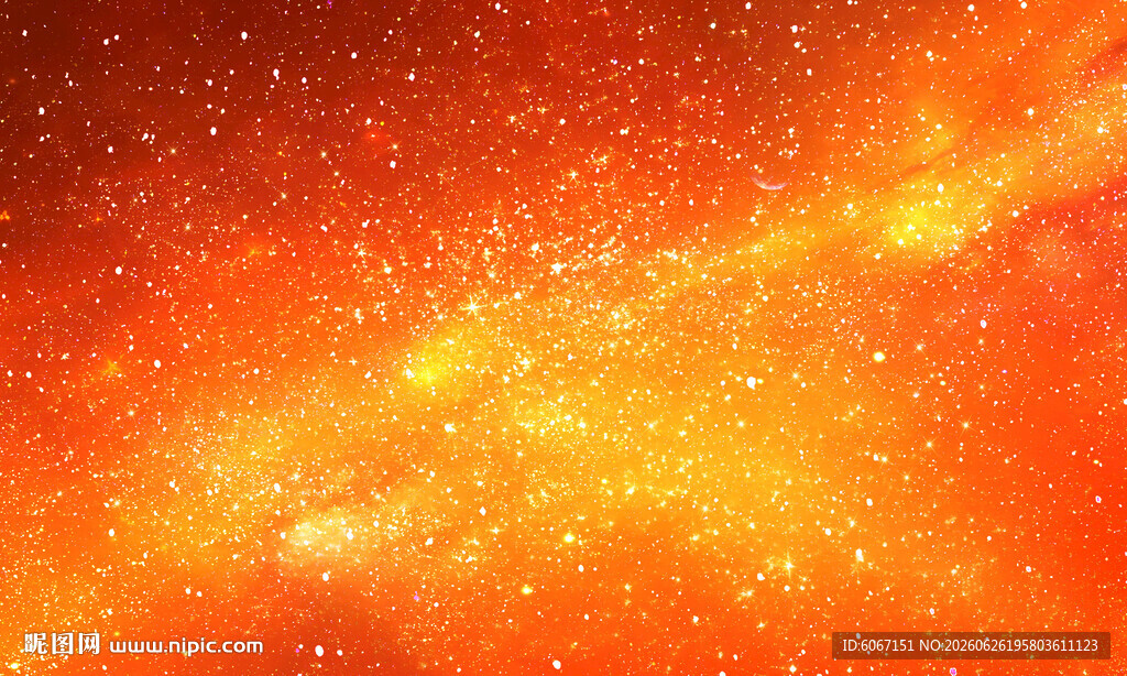璀璨橙色宇宙星空背景灯箱