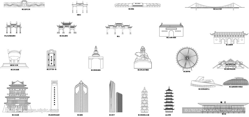 镇江城市建筑旅游剪影