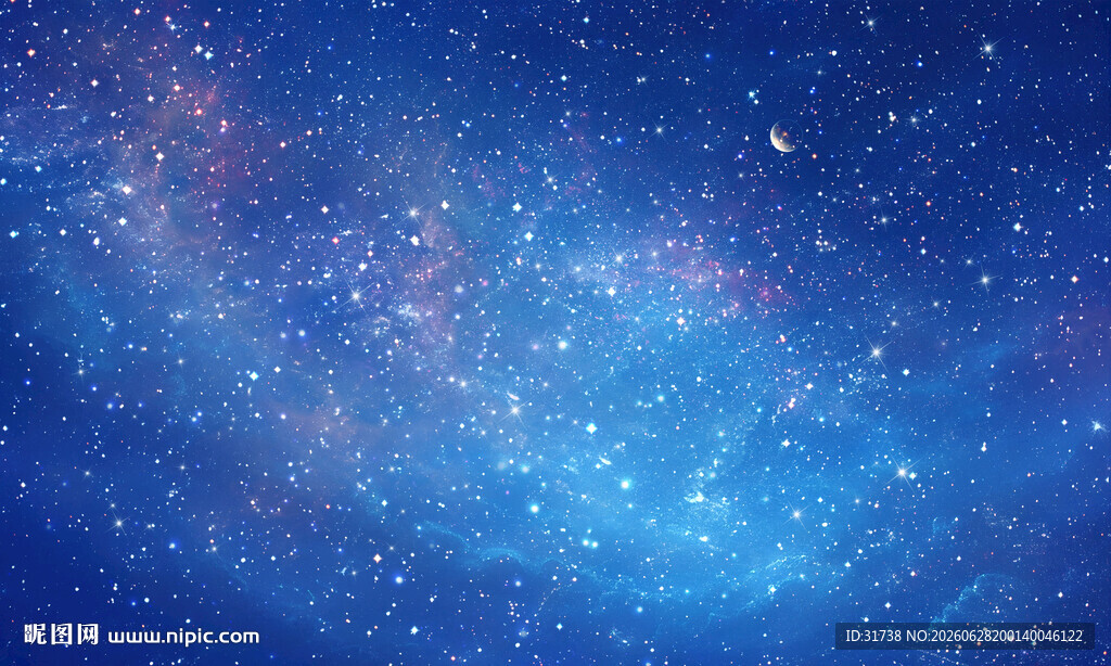 蓝色璀璨星空图