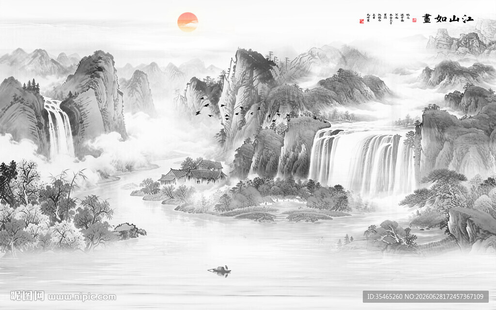 新中式禅意山水画