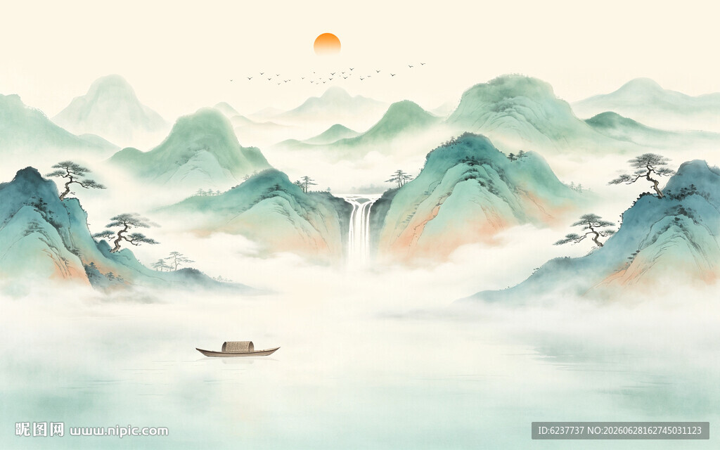 古风山水背景图