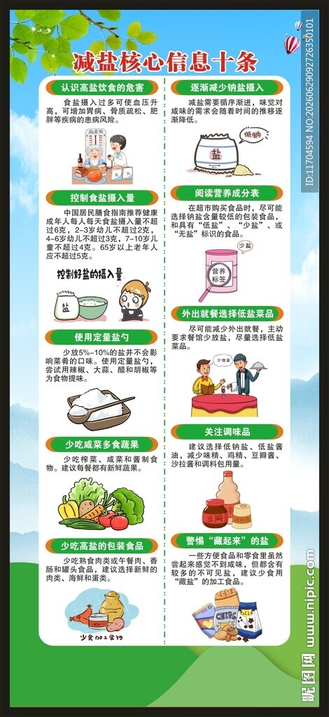 减盐宣传周展架