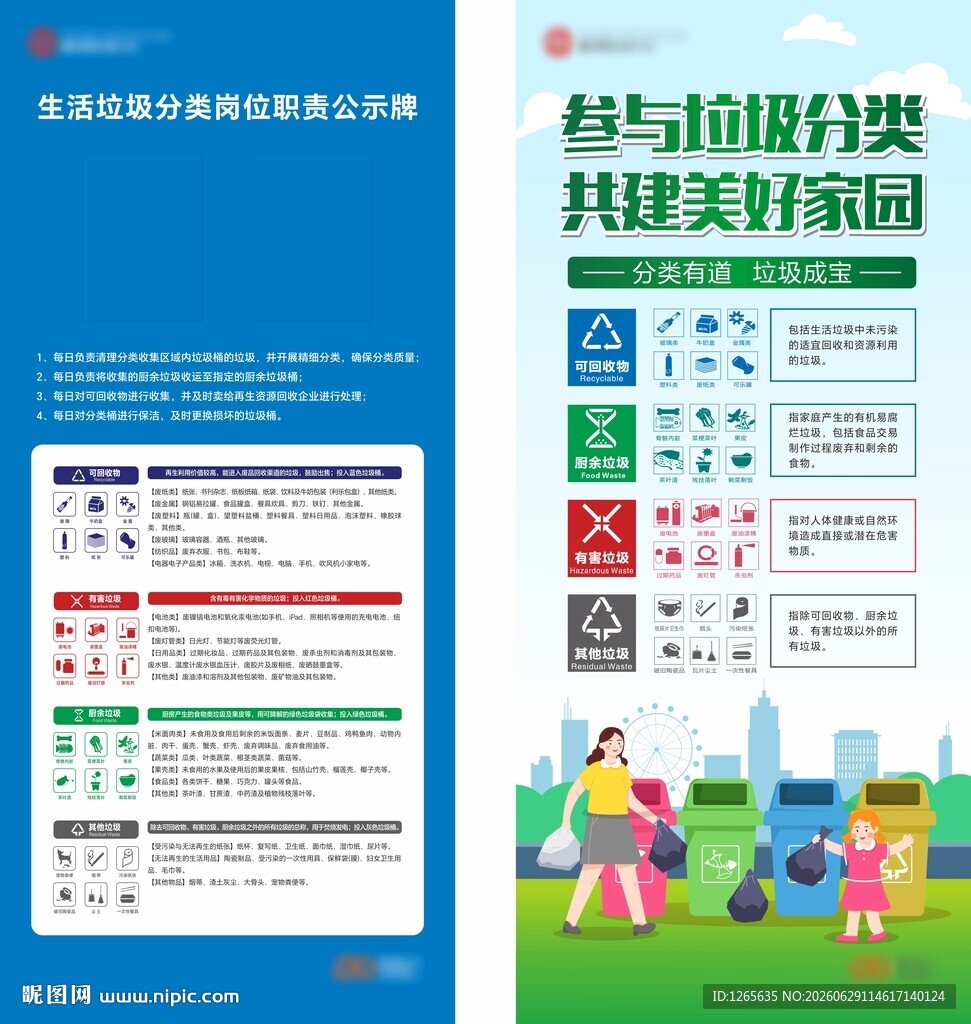垃圾分类展板海报
