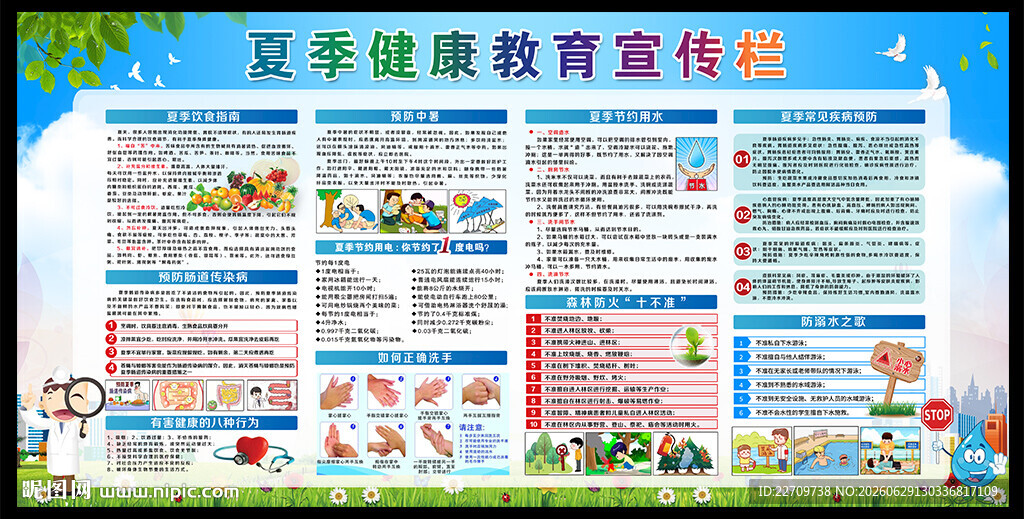 夏季健康教育宣传栏