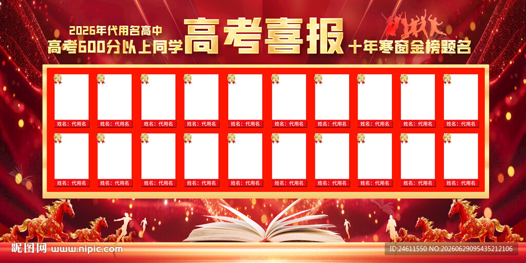 高考喜报展示墙