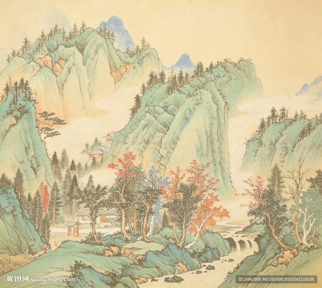 水墨山水间