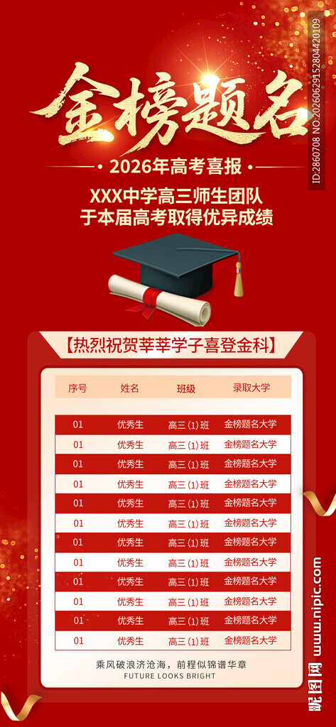 金榜题名荣誉榜展示