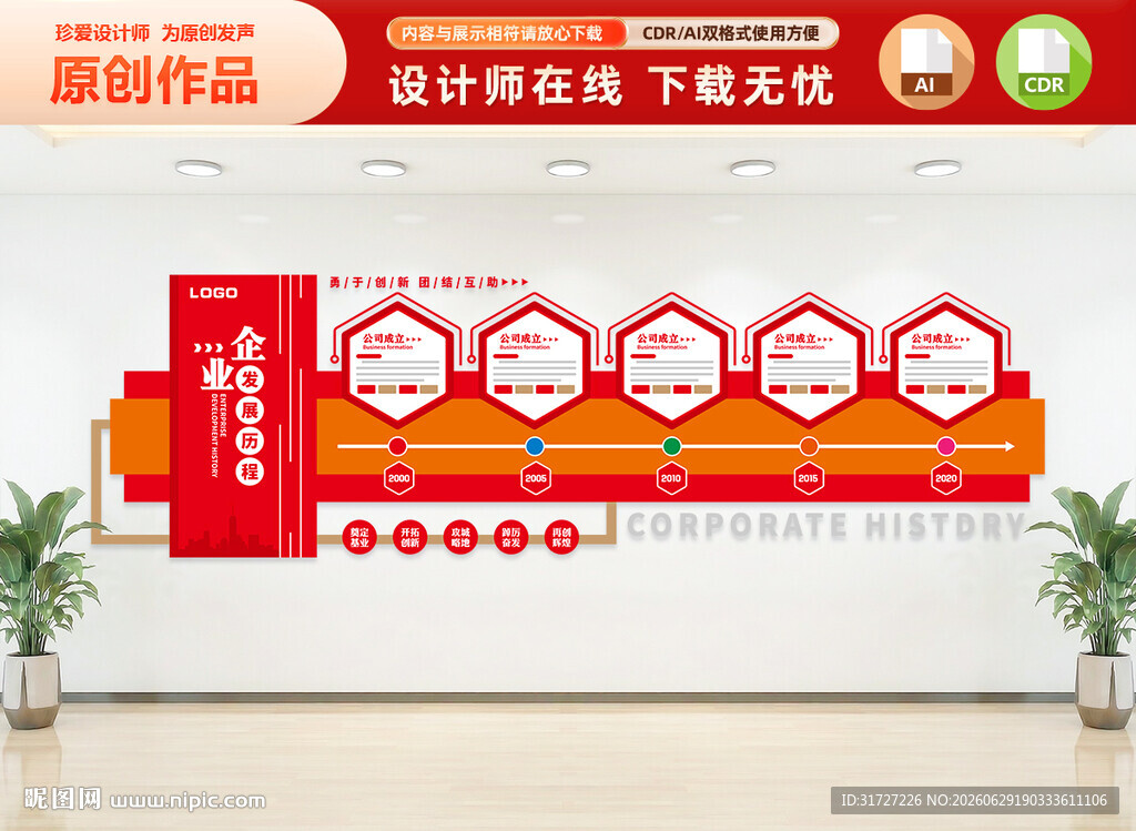 企业发展历程文化墙