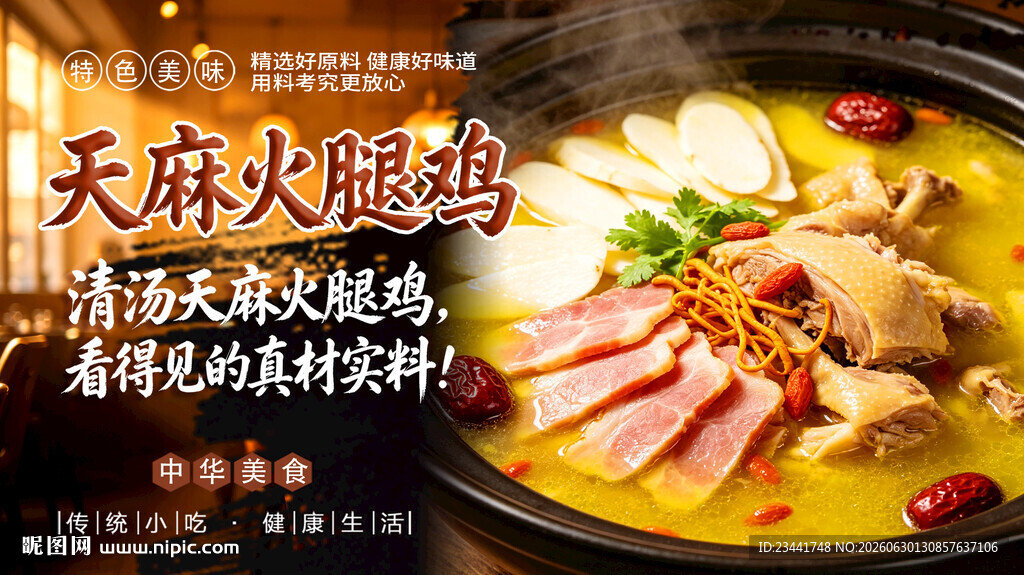  天麻火腿鸡