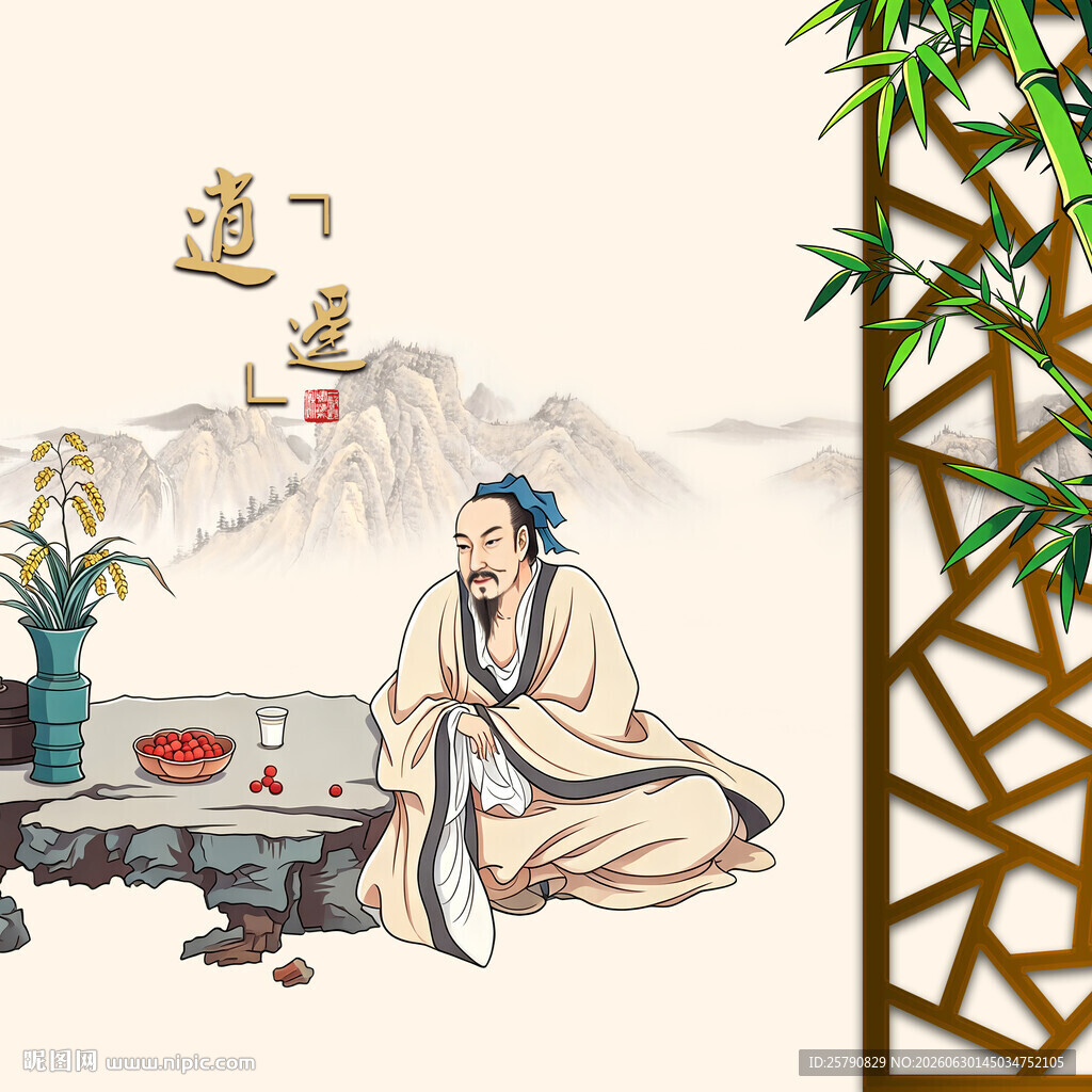 逍遥隐士庄子画像