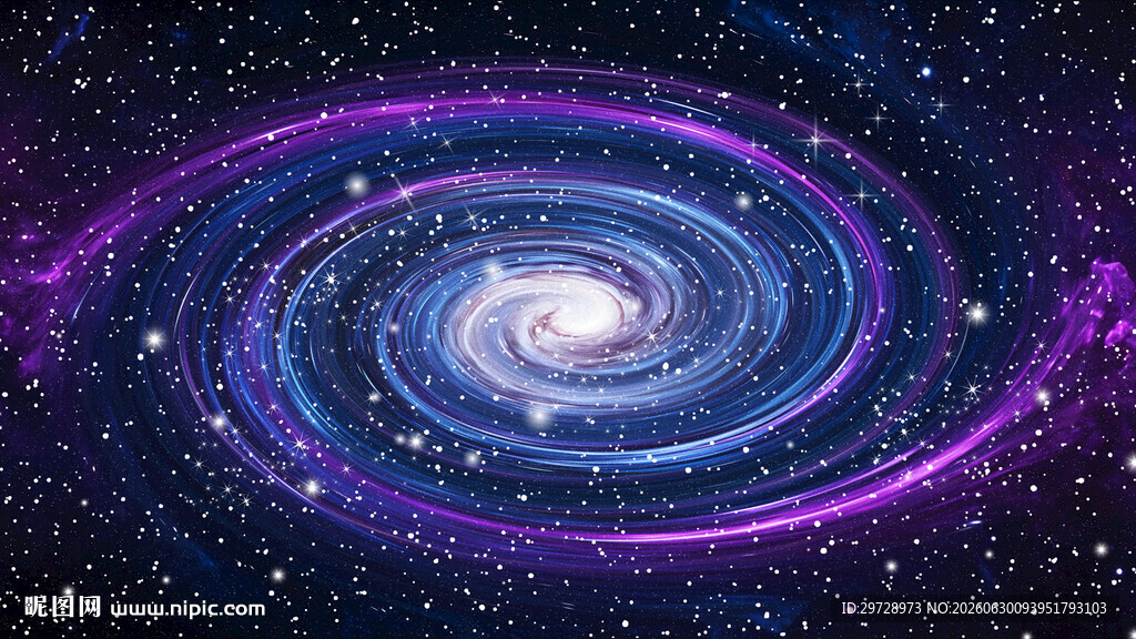 绚丽蓝紫色宇宙星空