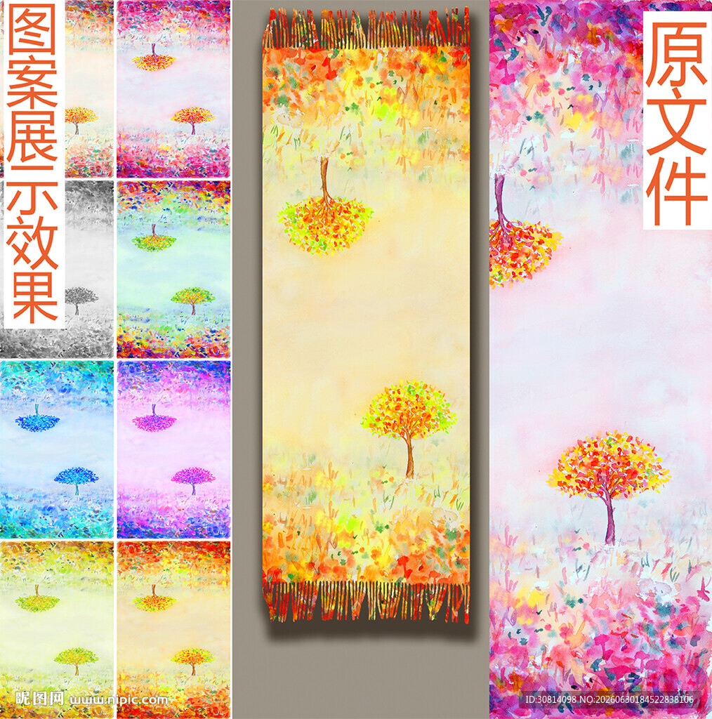 多彩花卉画展示