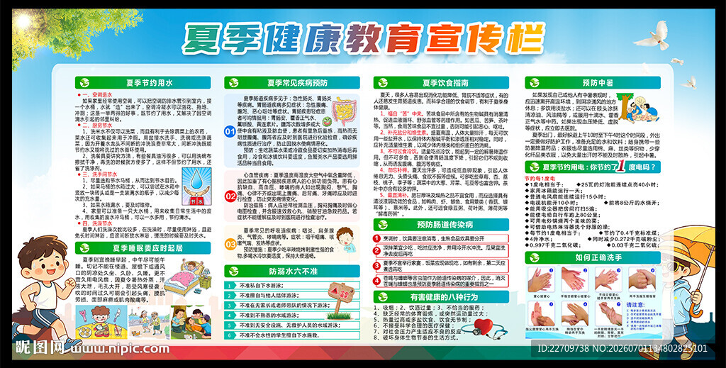 夏季健康宣传栏