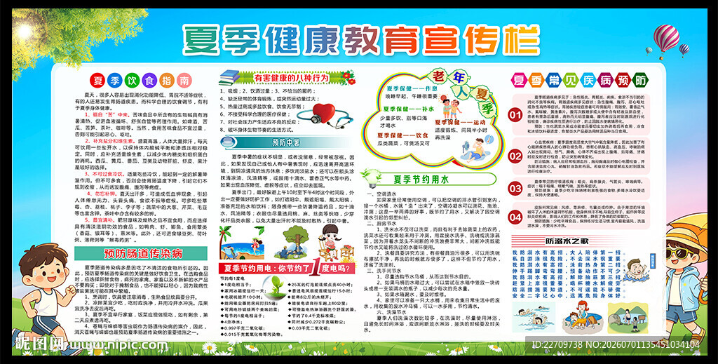 夏季健康教育知识宣传栏