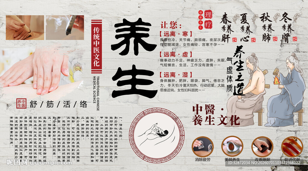 中医养生背景墙