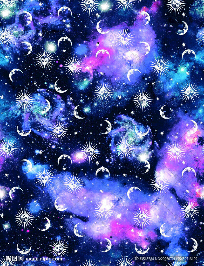 梦幻星空宇宙星云图案