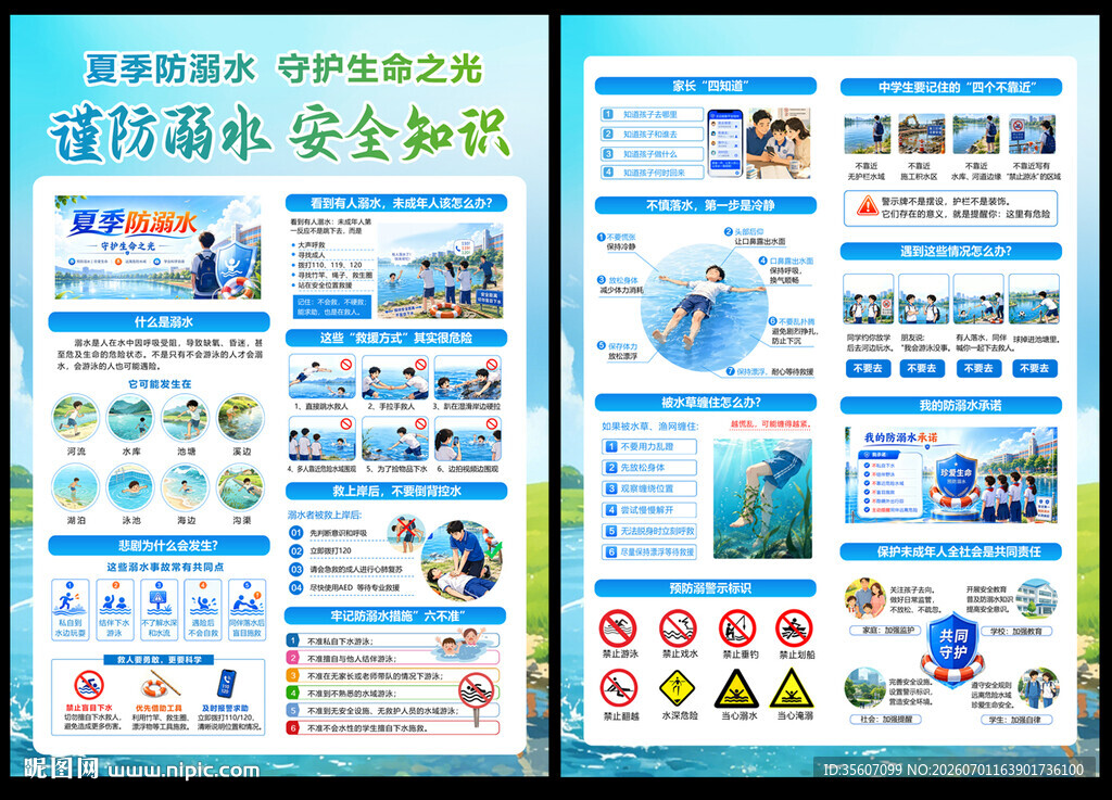 防溺水宣传单页