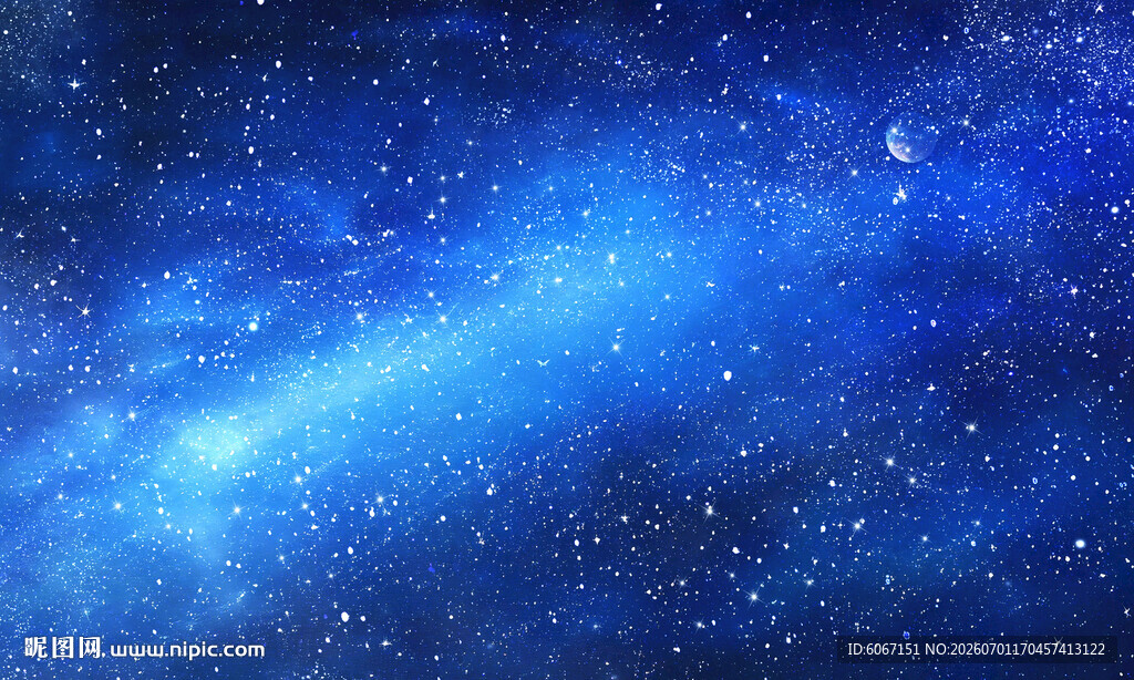 梦幻蓝色星空背景图