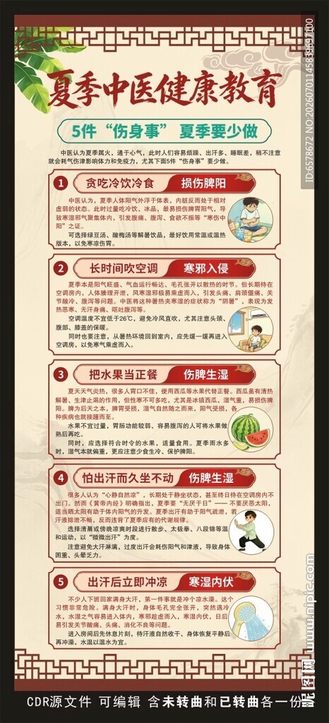 夏季中医健康教育展架