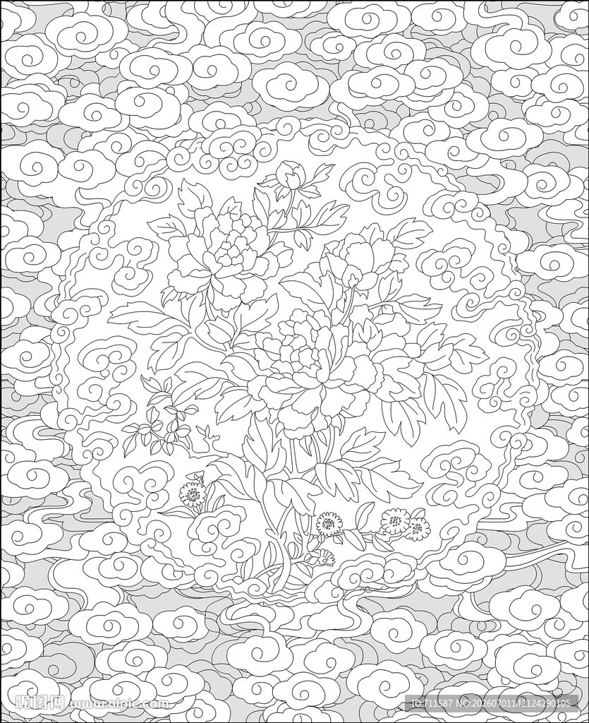 牡丹云纹