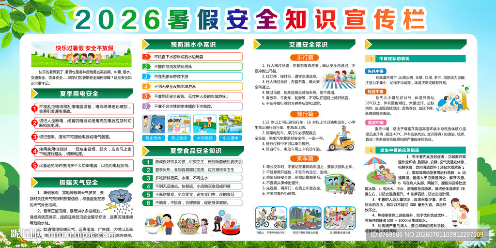 2026暑假安全知识宣传栏