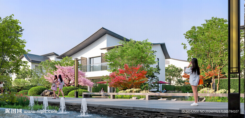 中式庭院景观优雅住宅