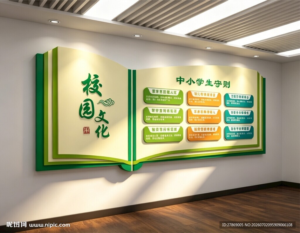 中小学生守则文化墙展板