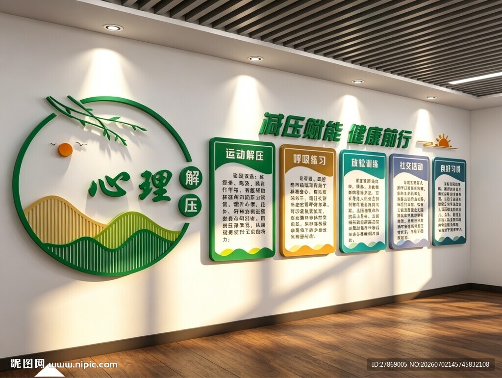 心理咨询室文化墙展板
