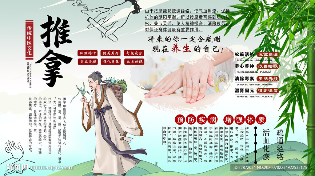中医推拿背景墙