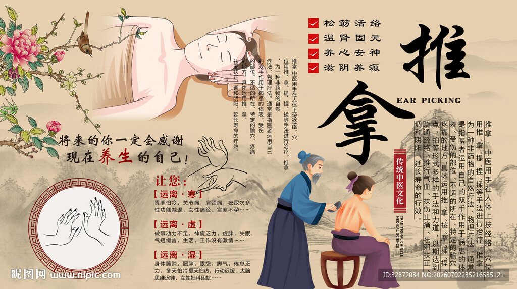 中医推拿背景墙