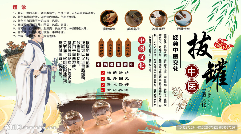 拔罐背景墙