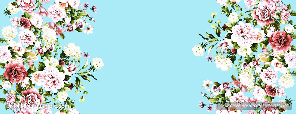 数码印花 手绘花