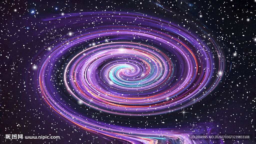 梦幻紫色星系旋涡宇宙星空