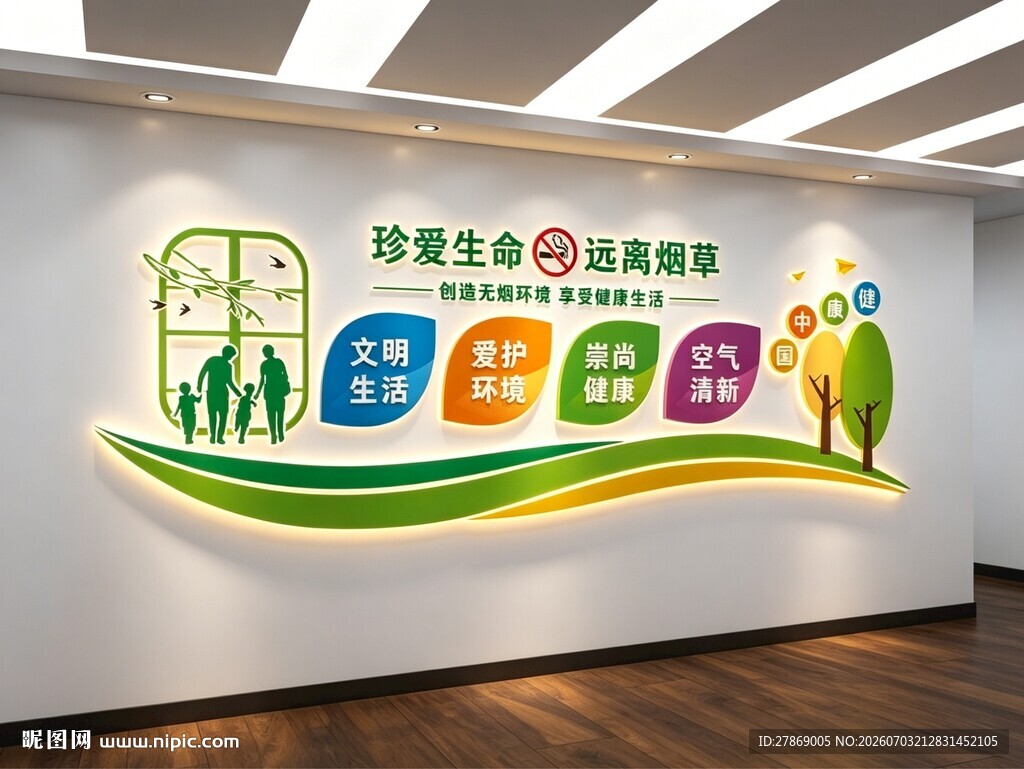 禁止吸烟标识牌文化墙