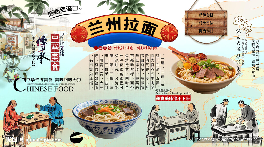 兰州拉面背景墙