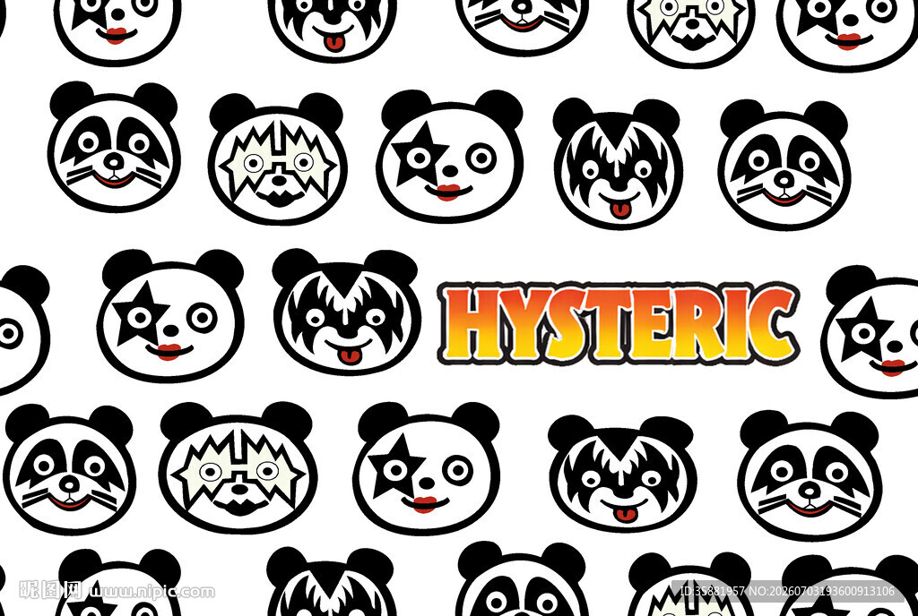 熊猫图案与HYSTERIC