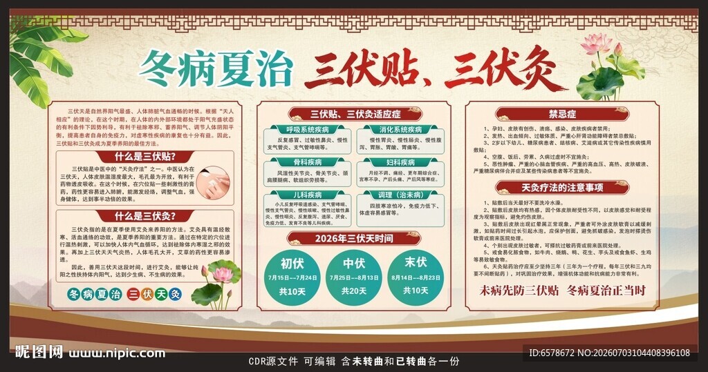 冬病夏治三伏天灸