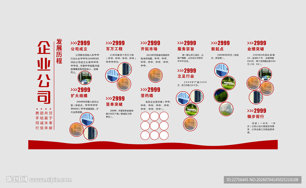 企业公司发展历程形象墙文化墙
