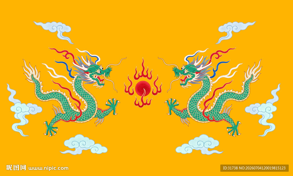 双龙戏珠 祥瑞青龙