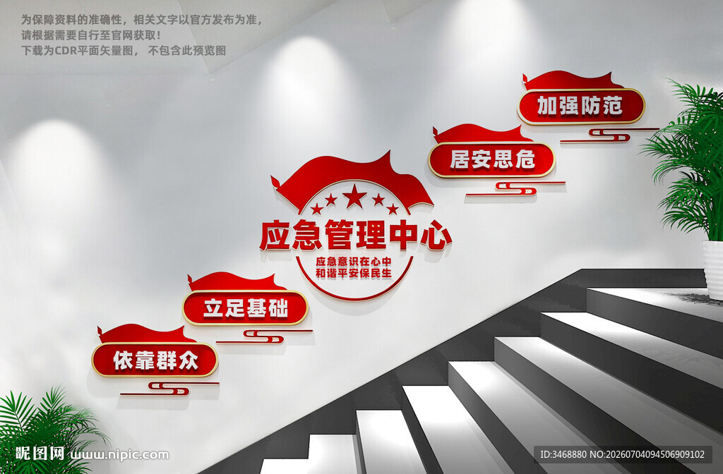 应急管理中心楼梯文化墙