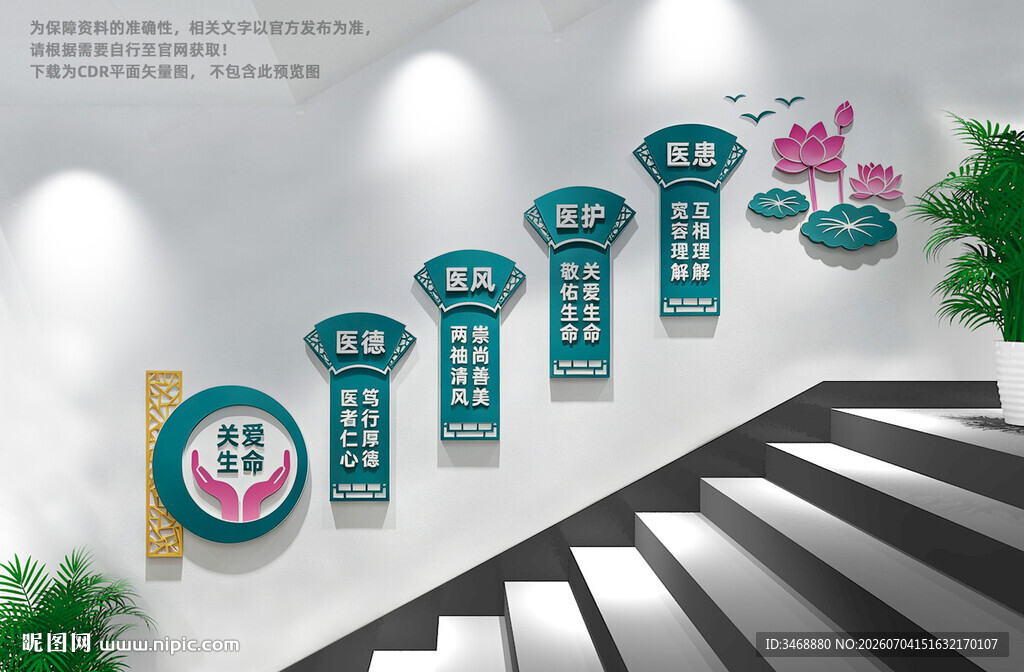 医院楼梯文化墙