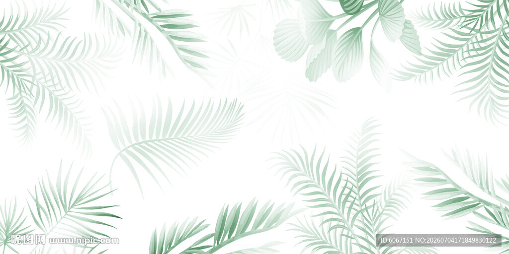 热带植物玻璃贴背景