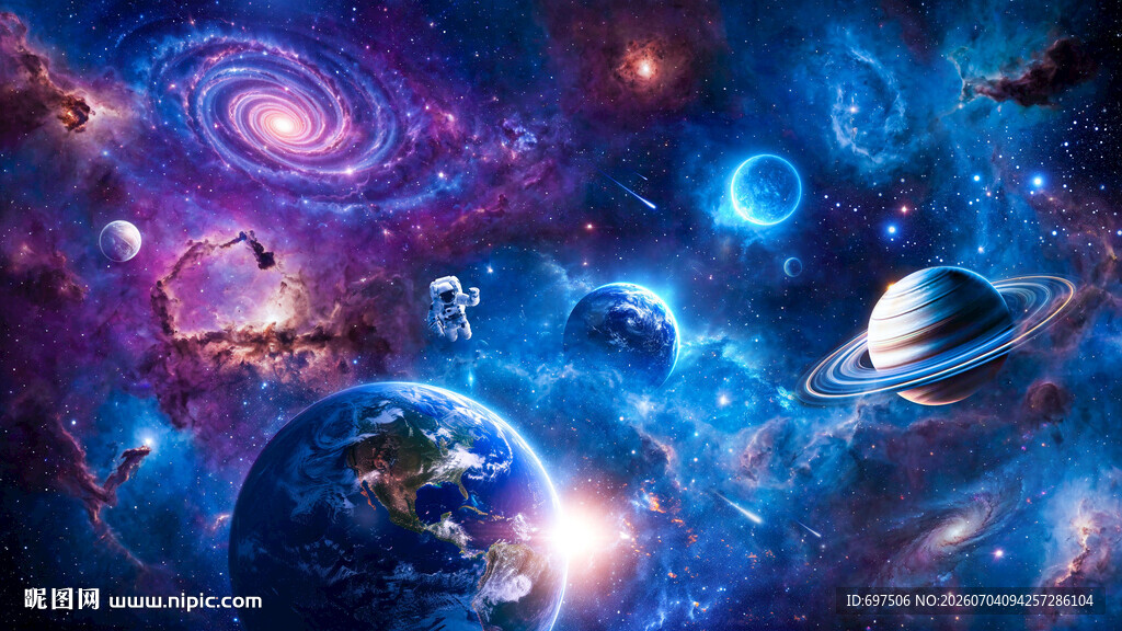 银河星空宇宙漩涡外太空星球背景