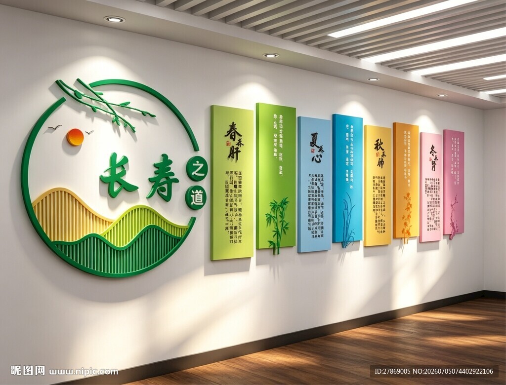 四季养生常知识中医文化墙展板