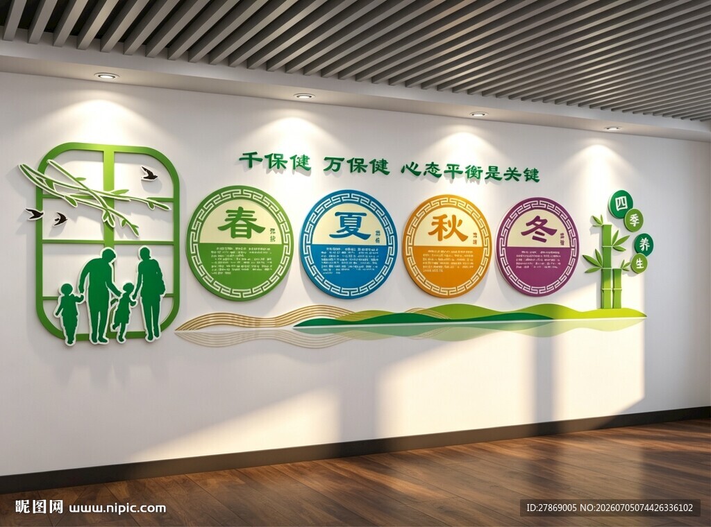 四季养生常知识中医文化墙展板