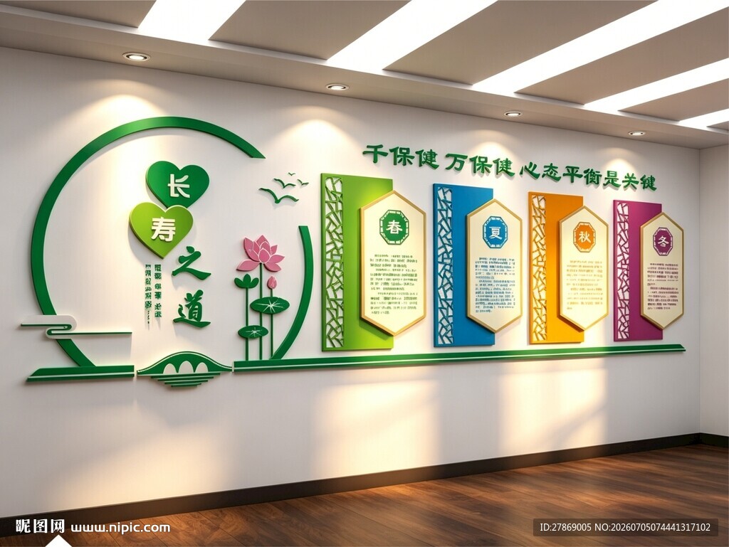 四季养生常知识中医文化墙展板